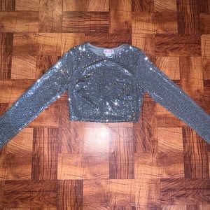 Sequined crop top